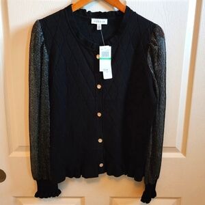 Rio & Rian metallic Long Sleeve Blouse Large